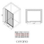 CERANO - Sprchové pivotové dvere Santini Ľ/P - 6 mm - chróm, transparentné sklo - 110x195 CER-426208
