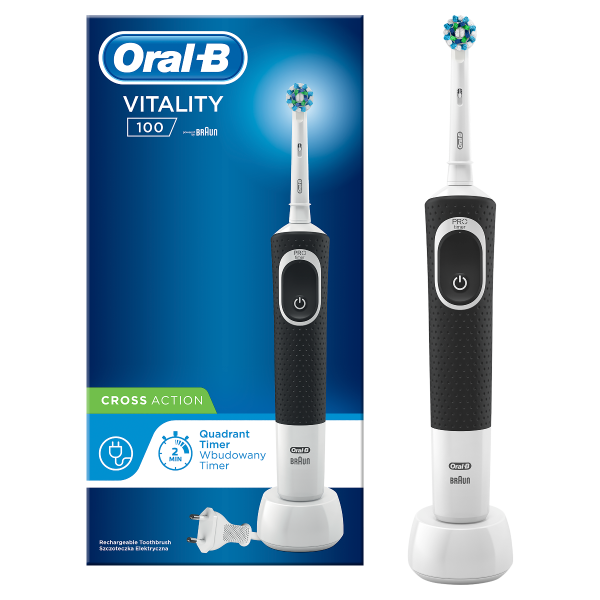 Oral B Elektrická kefka Vitality Black Cross action