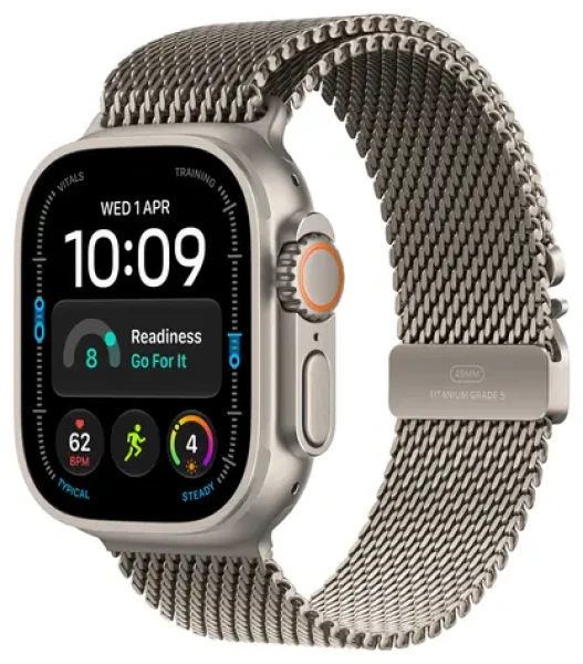 Apple Watch Ultra 4 GPS+Cellular 49mm Titánové telo - Milánsky ťah z prírodného titánu M / 155-185 mm (MJA94QC/A)
