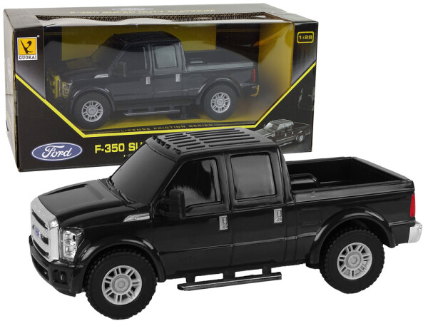 Elektrické autíčko Ford F-350 Pick Up s trením v čiernej farbe