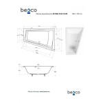 BESCO - Asymetrická vaňa INTIMA DUO SLIM - Nožičky k vani - S nožičkami, Rozmer vane - 180 × 125 cm, Spôsob prevedenia - Pravé VANINTID18SLIMP + OLVPINOZSTELID
