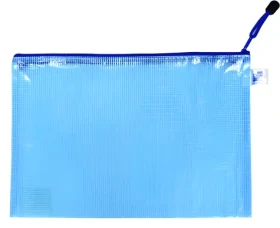 KARTON P+P Obálka so zipsom sieťovaná modrá / Obálka / A4 / zips / plast / 34x24x0,4 cm (2-314)