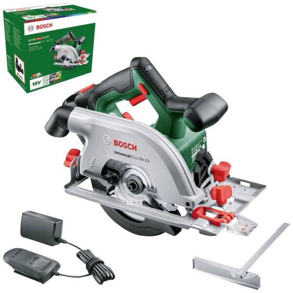 Bosch Home and Garden UniversalCirc 18V-53 akumulátorová okružná píla Hĺbka rezu max. (90 °) 53 mm + akumulátor, vr. nabíjačky 18 V 2.5 Ah; 06033B1402