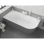 MEXEN/S - Silo voľne stojaca rohová vaňa ľavá reliéf 170 x 80, biela/sivá, sifón a prepad biela 52891708062L-20