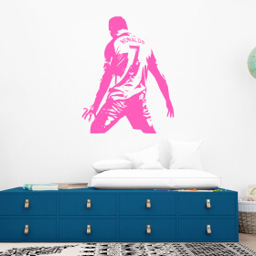 Veselá Stena Samolepka Futbalista Ronaldo Farba: růžová, Veľkosť: 60 x 76 cm