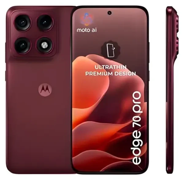 Motorola EDGE 70 Pre 8 +256 GB Pantone Zinfandel Red / Chytrý telefón / 6.78 "AMOLED 144Hz / MediaTek Dimensity 8500