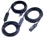 PremiumCord USB 3.0 AM- AF čierna / Predlžovací kábel s repeaterom / 20 m / 5 Gbps (ku3rep20)