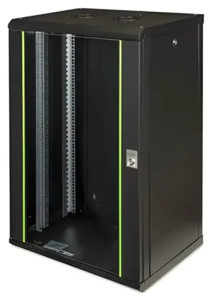 Digitus Unique 9U sivý / Nástenný rozvádzač / 19" / 600 x 450 mm / Sklenené dvere / Nosnosť 100 kg (DN-19 09-U)