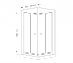 AQUALINE - AGGA štvorcová sprchová zástena 800x800, číre sklo HLF808Y