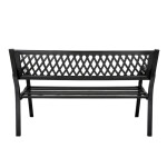 Mamido Záhradná kovová lavica s operadlom čierna