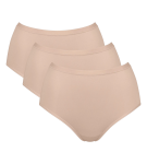 SLOGGI GO DAILY COTTON - nohavičky s vysokým pásom (3 ks) - česaná organická bavlna Sloggi NEW BEIGE S