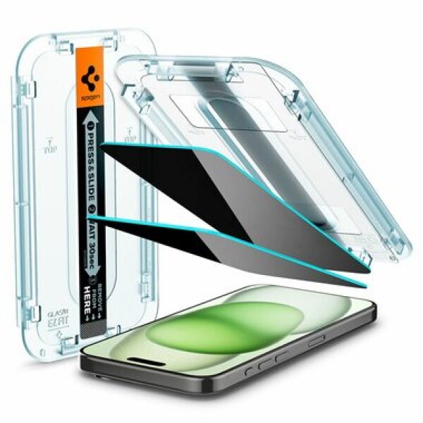 Spigen Glass TR EZ Fit HD Privacy 1 Pack ochranné sklo pre Apple iPhone 15 PLUS (AGL07119)