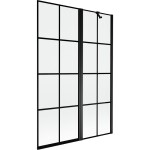 MEXEN - MIST vaňová zástena 120x150 cm 6mm f+s, čierna, dekor, pravá 8A9-120-011-70-77-P