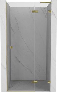 MEXEN/S - Lunar L sprchové dvere krídlové pravé 75, transparent, zlatá 834L-075-000-50-00-P