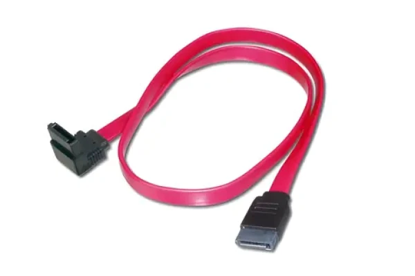 Digitus SATA II/III / SATA kábel / 90 ° lomený - rovný konektor / 0,5 m (AK-400104-005-R)