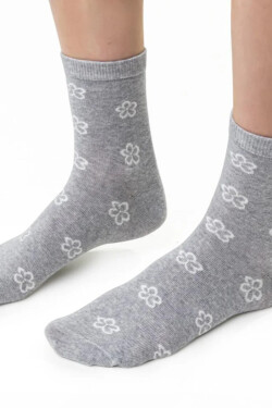 Dámske vzorované ponožky 099 MELANŽOVĚ ŠEDÁ 38-40