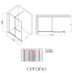CERANO - Sprchová zástena Walk-in Medin Ľ/P - 8 mm - chróm, transparentné sklo - 120x195 - dvojdielna posuvná CER-477988
