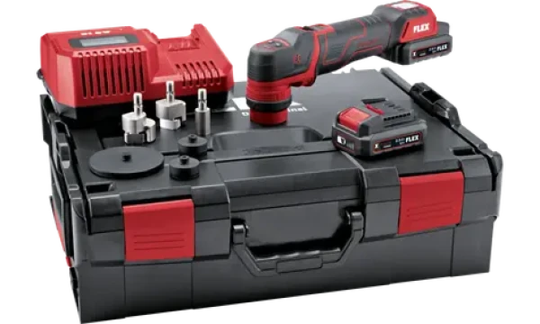 FLEX PXE 80 červeno-čierna / Akumulátorová excentrická leštička / 10,8 V / sada (532268_FLE)