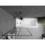 MEXEN/S - Next L vaňová zástena FIX 80 x 150, čierna vzor, grafit kartáčovaná 895-080-000-03-77-66