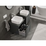 MEXEN/S - Orio kúpeľňová skrinka pod umývadlo 50 cm s doskou, 1 šuplík, grafit mat 91A10-05047-1-BFC66