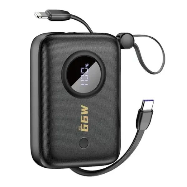 Dudao K14 10000mAh čierna / Powerbanka / s káblom USB-C / Lightning (156322)
