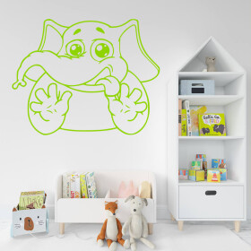 Veselá Stena Samolepka Slon Farba: zelená, Veľkosť: 80 x 62 cm