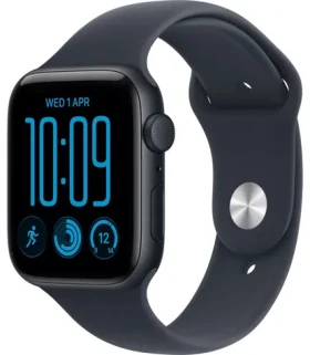Apple Watch SE 3 (2026) GPS 40mm Temne atramentové hliníkové telo - Námornícky modrý športový remienok S/M / 130-180 mm (MJKY4MP/A)