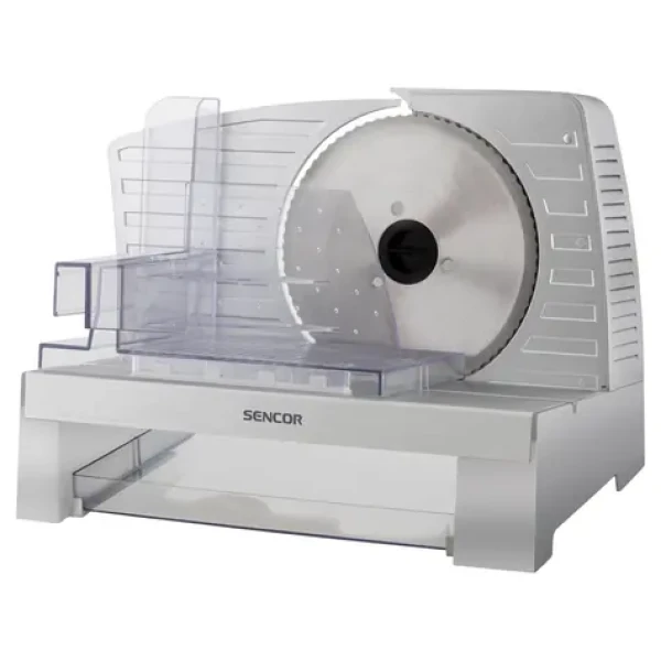 Sencor SFS 3050SL biela / Elektrický krájač potravín / šírka rezu: 0-23 mm / kotúč: priemer 170 mm / 100W (8590669296422)