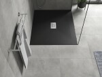 MEXEN/S - Hugo sprchová vanička SMC 140x100, čierna, krytka nerez 42701014-X