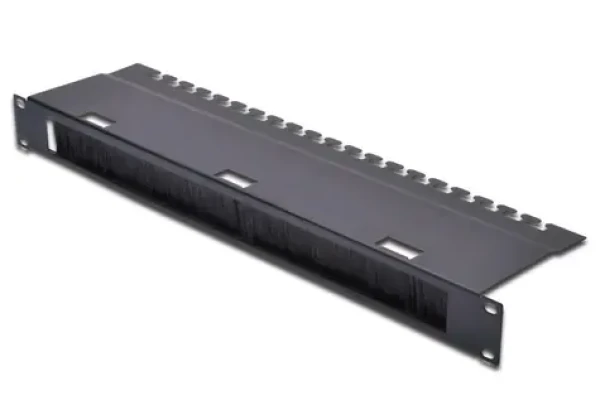 Digitus / Vyväzovací panel / s kefovou lištou / 1U / 24 káblov / čierna (DN-19 ORG-3U-SW)