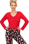 Dámske pyžamo Santi long red - Donna Červená XL
