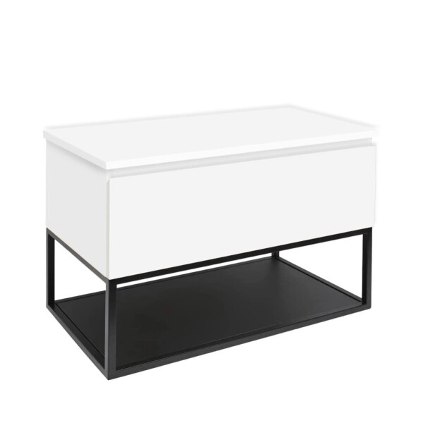 Kúpeľňová skrinka s krycou doskou SAT B-Way 99x57x45 cm biela lesk BWAY100WDESK BWAY100WDESK