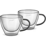 Lamart Vaso Sada pohárov Cappucino 2ks 190ml čierna / sklo (8590669358946)