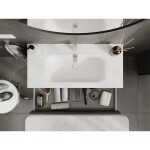 MEXEN/S - Rivel kúpeľňová skrinka 100 cm s umývadlom Vela, 2 zásuvky, reliéf, grafit mat/biela mat - 91A20-10047-2-BFF66-W23M0 91A20-10047-2-BFF66-W23M01