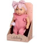 LullaBaby Bábika 35 cm v overale s čelenkou Lila II