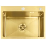 REA REA - Oceľový drez Liam BRUSH GOLD s kuchynskou batériou KPL-96007