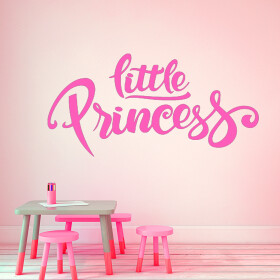 Veselá Stena Samolepka Nápis Little princess Farba: ružová, Veľkosť: 80 x 43 cm