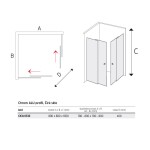 Mereo Kora Lite sprchový set: sprchovací kút 80x80x185cm, chróm ALU, sklo číre, 80 cm, vanička, sifón CK34133ZM