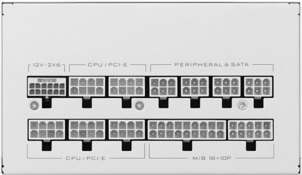 Lian Li SX Series 80 PLUS Prokovinum Zasilacz, w pełni modularny, PCIe 5.1, ATX 3.1 - 850 Watt, Biely