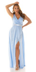 Sexy Koucla Maxi Dress Satin Look with glitter belt Einheitsgroesse