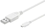 MicroConnect kábel USB2.0 A - microUSB B 0,15 m biela / USB kábel / 480 Mbit/s (USBABMICRO0,15W)