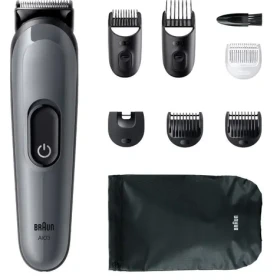 Braun AIO3540 Series 3 tmavo šedá / Zastrihávač / 8v1 / Celé telo / 0-21 mm / 50 min prevádzka (100002136800)
