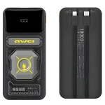Awei P77K čierna / Powerbanka / 10000mAh / 22,5W / vstavané káble USB-C a Lightning / displej (P77K)