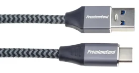 PremiumCord USB-C - USB 3.0 A / Dátový kábel / USB 3.1 Gen 1, 5 Gbit/s / 3A / 0,5 m / bavlnený oplet (ku31cs05)