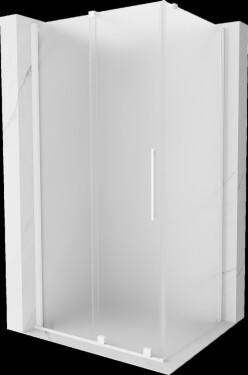 MEXEN/S - Velár sprchovací kút, posuvné dvere 130 x 85, dekor, biela 871-130-085-31-20