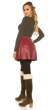 Sexy leather look pleated mini skirt oldpink