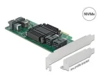 DeLock PCIe x8 karta 4X SFF-8643 NVMe LP / Radič / PCIe 3.0 / Broadcom PLX8725 / Low Profile (90585)