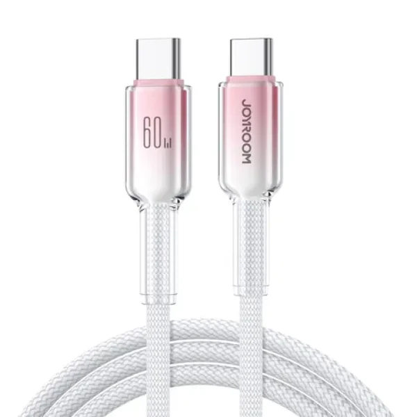 Joyroom S-A42 Crystal-Clear Series Nabíjací kábel USB-C(M) - USB-C(M) 60W 1.2m biela (6956116728106)