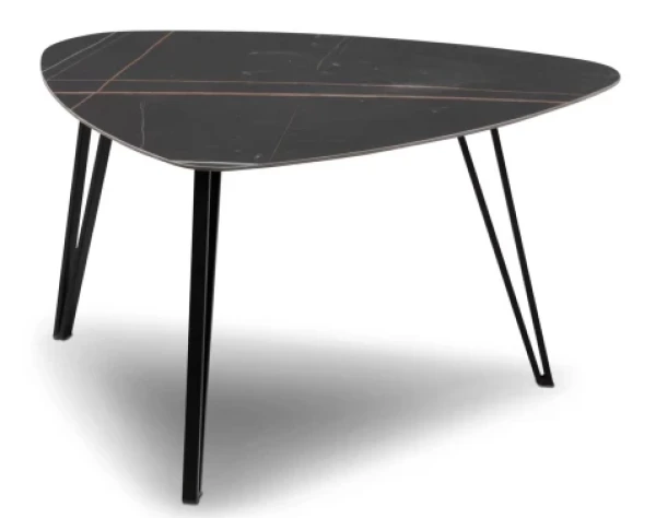 Konferenčný stolík Liv, 83x68 cm, imitácia tmavého mramoru%