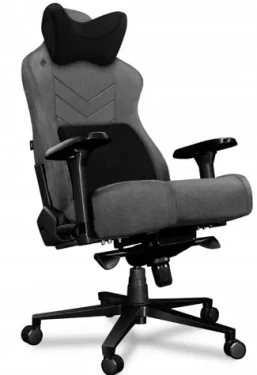 Yumisu 2053 Material šedo-čierna / Herná stolička / látka / nastaviteľné / pojazdné kolieska / nosnosť 150 kg (Y-2053-LB-M)